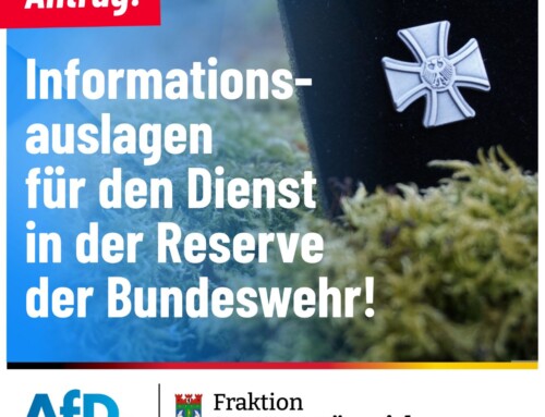 +++ Informationsauslagen für den Dienst in der Reserve der Bundeswehr in bezirkseigenen Gebäuden +++